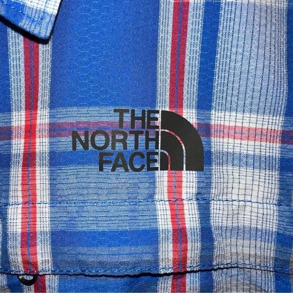 The North Face Mens Plaid Short Sleeve Shirt Blue Nylon Polyester Casual Size M - Picture 6 of 9